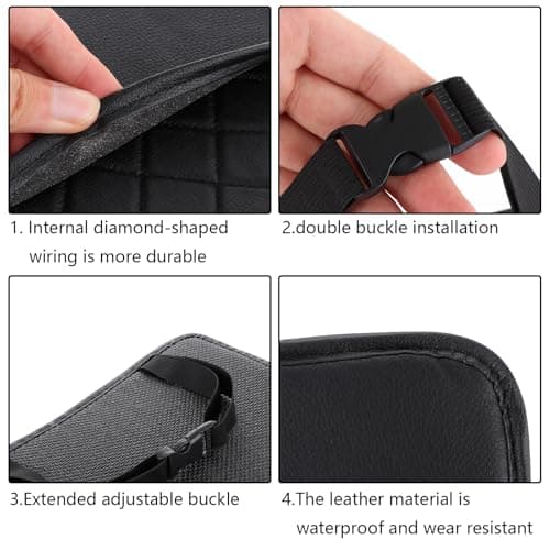 ASelected 2 PCS Car Seat Back Hanging Bag,Leather Back Seat Organiser and Storage Back Seat,Car Accessories,Multi-Pocket Storage Box Organizer for Trash Document Kids Traveling Car Tidy,25x8x25CM — view 6