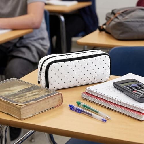 Polka Dot Pencil Case, Cute Pencil Case, Storage Bag for School Office — view 5