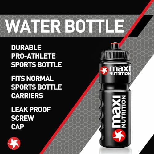 Maximuscle | Durable Bio-Based Sports Bottle for Working Out, Fitness, Hiking, Outdoor Sports | Pro-Athletes Reusable Water Bottle - Black, 750ml — view 3