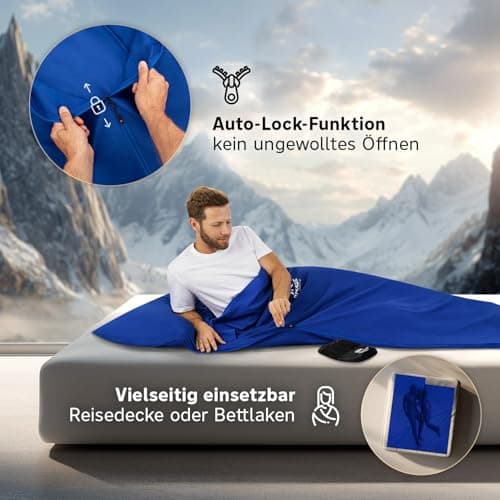 Armadic® Sleeping Bag 100% Organic Cotton with Zip (Only 370 g) — view 5