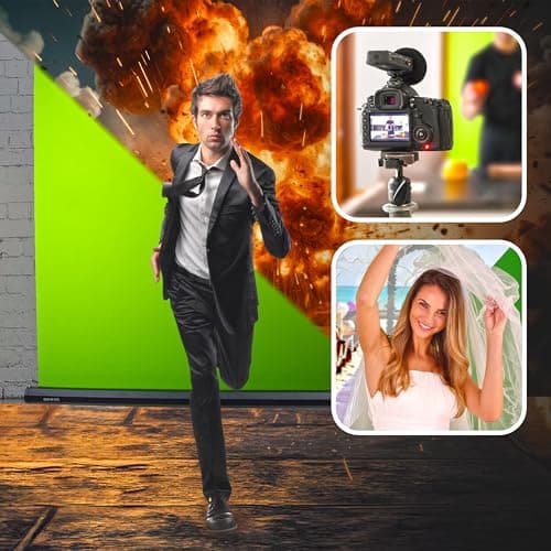 Duronic Floor Green Screen Backdrop FPS15 Projector Screens with Stand, Portable Foldable Crease-Free Projection Display Viewing Sheet Backgrounds for Projectors, Home, Office, Videos with Carry Case — view 6