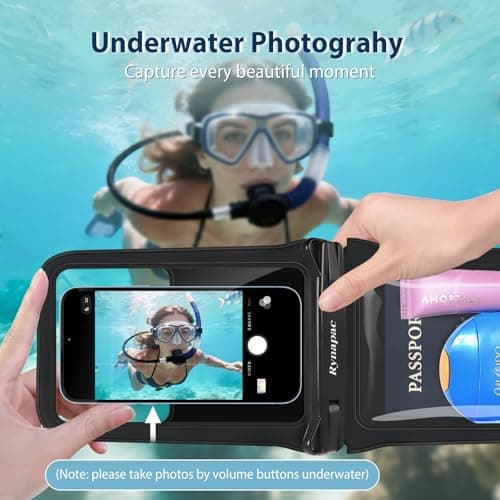 Rynapac IPX8 Waterproof Phone Pouch Up to 8"-2 Pack Double Space Dry Bag — view 3