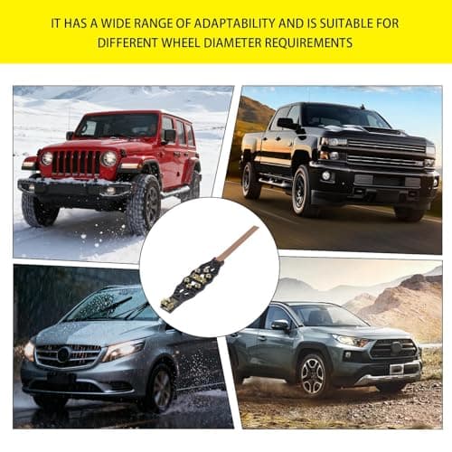 Snow Tire Chains - Traction Support for Winter Driving | Hardened Steel Links with Adjustable Strap System, Road Grip Enhancement, Safety Accessory for Car Truck SUV Travel — view 5
