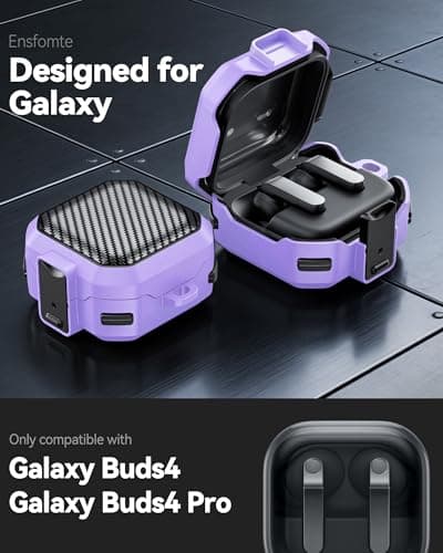 for Samsung Galaxy Buds 4 Pro/Buds 4 Case 2026 with Safty Lock-Purple — view 2