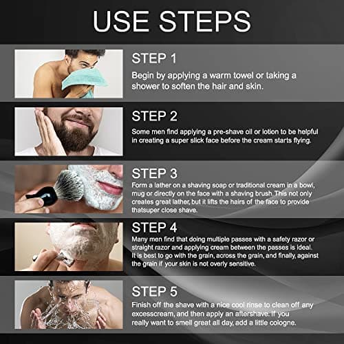 AN BAILIHUA Shaving Kit for Men, Include Cream, Pre Shave Oil, Aftershave Balm Tool, Brush & Bowl, Apron Bib Gift Sets him Boyfriend Stocking Fillers (Unscented), 1.0 count — view 5