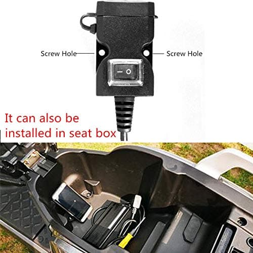 Dual USB Socket Charger, Motorcycle Waterproof Handlebar Power Quick Charge 3.0 Socket, Car Power Outlet, Black (9-90V) — view 6