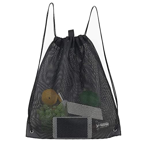 ZPZGOG Mesh Bag Drawstring Storage Backpack Mesh Beach Gym Swimming Bag