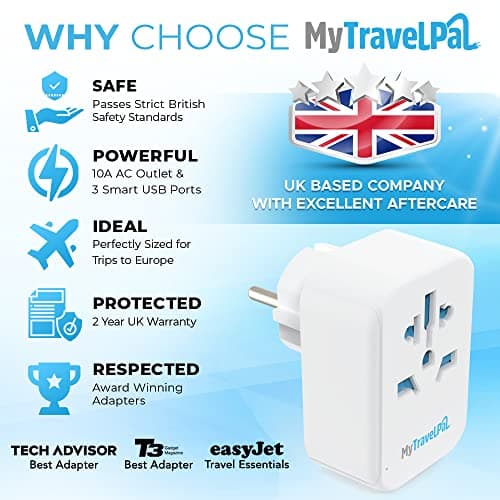 MyTravelPal UK to Australia Plug Adapter with USB | UK Safety Standards — view 3