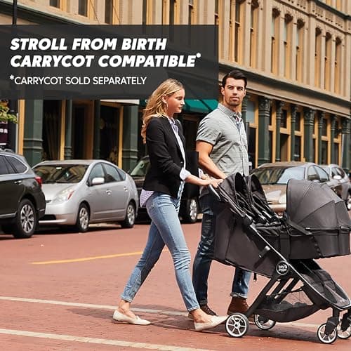 Baby Jogger City Tour 2 Double Travel Pushchair | Lightweight, Foldable & Portable Double Buggy | Pitch Black — view 3