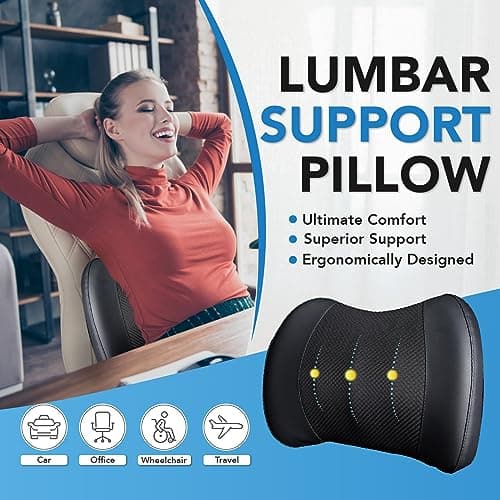 Lofty Aim Lumbar Support Pillow for Car, Car Seat Back Support for Driving — view 2