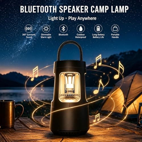Camping Lantern with Bluetooth Speaker, 4000mAh Camping Lights Rechargeable — view 2