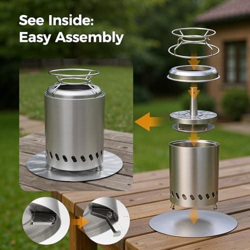 Smokeless 14cm Tabletop Fire Pit, Stainless Steel Smokeless Portable Stove — view 6