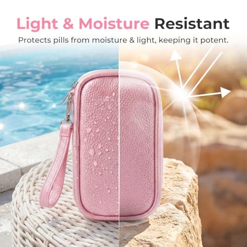 AUVON Weekly Pill Organiser with PU Leather Bag for Women, Dual Protection — view 6