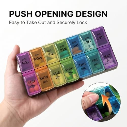 ChioSun 7 Day 2 Times a Day Pill Organiser, AM/PM Dosette Box — view 5