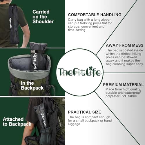 TheFitLife Folding Trekking Poles for Hiking, lightweight Walking Stick — view 6