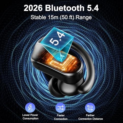 Ordtop Wireless Earbuds Sports, 2026 Bluetooth 5.4 Headphones Running — view 2