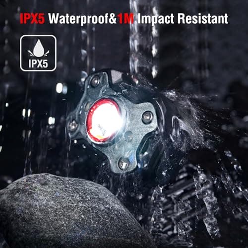 klarus HM3 Head Torch,670 Lumens Mini Headlamp with Warning Red Light, 180°Adjustable Shoulder Lamp and Clip Lamp, Suitable for Camping, Fishing, Dog Walking, Home Use — view 6
