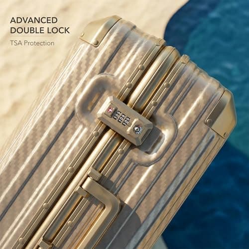 LUGG Solo Explorer 20 Inch Cabin Suitcase with Protection Cover - Alluminium Hard Frame Trolley, 37L Lightweight Travel Luggage, 360° Spinner Wheels, TSA Lock, Scratch & Water Resistant (55x38x22cm) — view 5