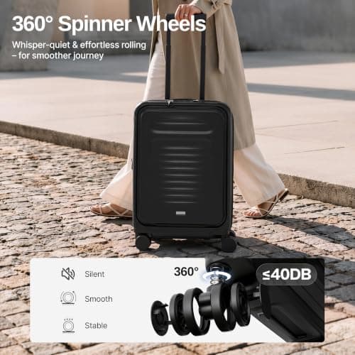 COOLIFE Cabin Suitcase with Laptop Compartment, Expandable Layer 56x40x25cm — view 5