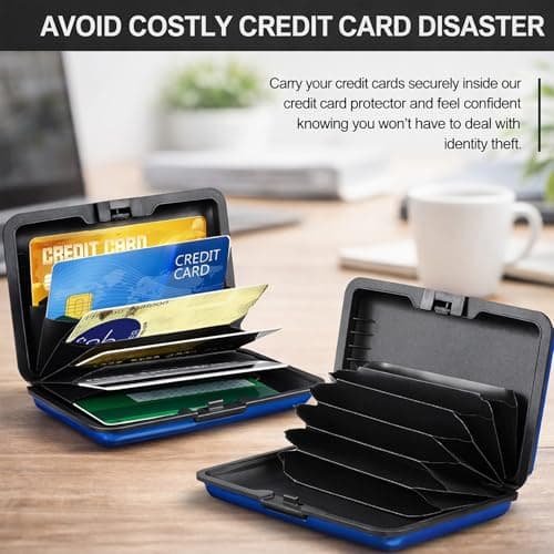D.A.Y. Republic RFID Blocking Credit Card Holder, Card Protector, Aluminium, Business Card Case for Women or Men, Metal ID Organiser Wallet with 6 Slots, Compact and Convenient, Travel Wallet (Black) — view 4