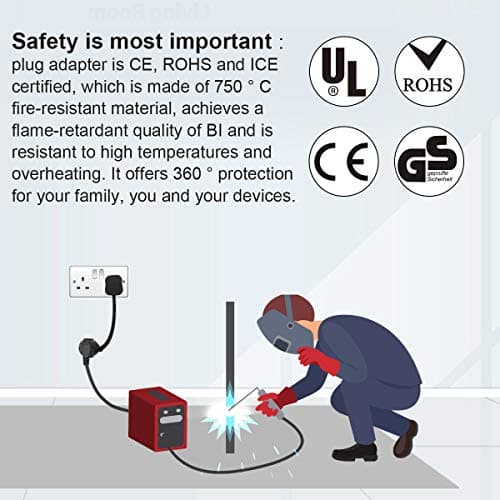 UK Plug to EU Socket Extension Lead 13A 250V BS1363-Certified — view 5