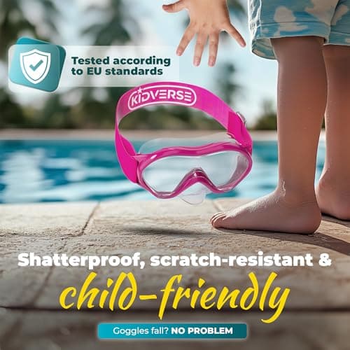 KIDVERSE Kids snorkel mask age 5 to 15 - Snorkel mask kids - Diving goggles with fabric or silicone strap - Snorkelmask set — view 5