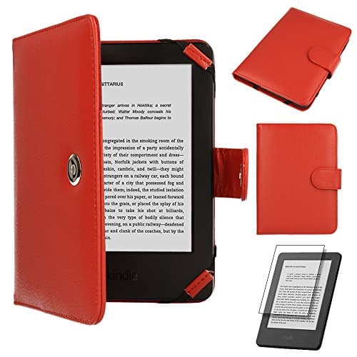 TECHGEAR PU Leather Folio Case Cover With Magnetic Clasp made for Amazon Kindle eReaders 12th - 4th Generation (2024-2011) & Paperwhite with 6 inch Screen (RED) — view 2