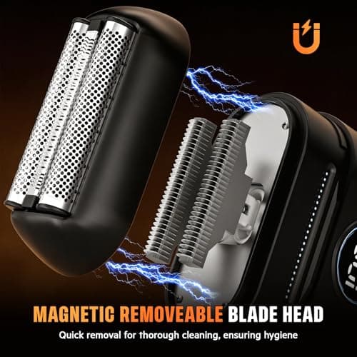 Foil Shaver for Men, Electric Razor for Men with 3 Floating Blades for Travel, USB-C Charging, IPX7 Waterproof Mini Electric Foil Shaver for Smooth Shaving — view 6