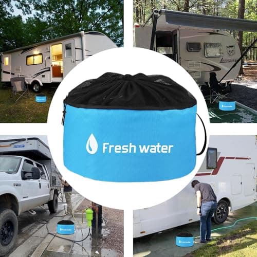 Accessory Organizer – Waterproof Storage Bag, Drawstring Hose Container | RV Equipment Carrier for Sewer Line, Freshwater Tube, Extension Cable | Color Marked Pouch for Road Travel, Trailer Set — view 2