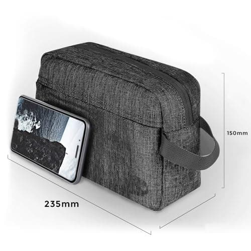Woobroo Travel Toiletry Bag for Men and Women, Portable Travel Wash Bag Water-Resistant Shaving Bag Makeup Bag with Handle Dopp Kit for Toiletries Accessories Cosmetics Brushes — view 5