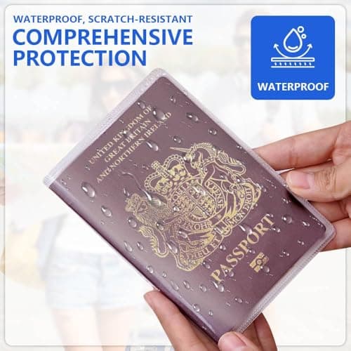 Henyall 4Pcs UK Passport Covers Transparent, Protective Passport Holders,Frosted PVC Passport Case, Protector Case for Water,Scratch & Dust Proof,Suitable for Standard Sizes — view 3