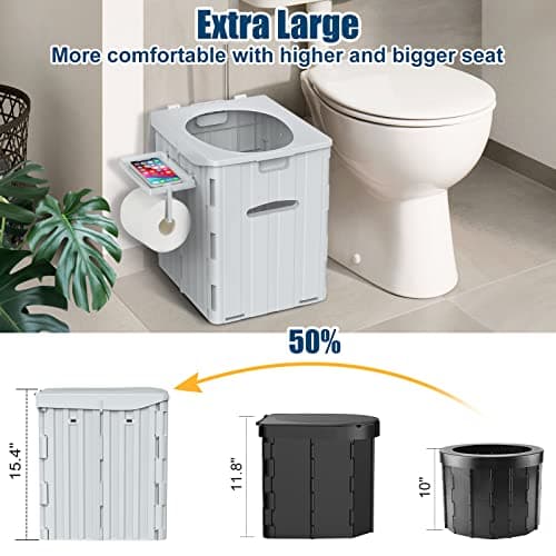 WADEO XXXL Camping Toilet, 400lbs Portable Foldable Potty for Adults — view 5