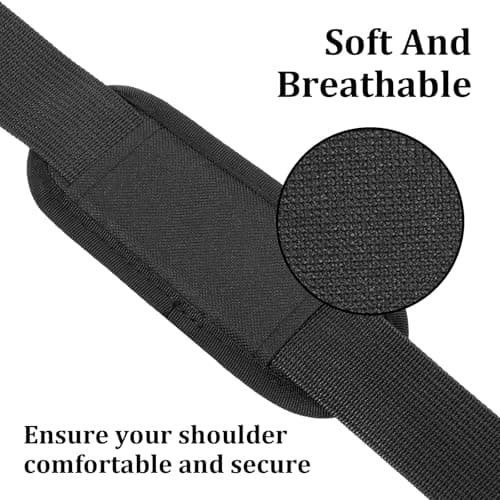 Universal Replacement Shoulder Strap with Pad, Adjustable Between 42" To 72", Soft Bag Strap with Adjustable Buckles and Metal Hooks for Laptop Messenger Bag Crossbody Bags Luggage — view 4