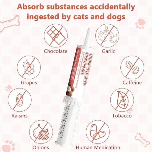 Puciuua Activated Charcoal Paste for Dogs and Cats – 60 ml Pet Poisoning Emergency Kit, Toxin Absorber for Digestive Recovery, First Aid for Dogs & Cats — view 2