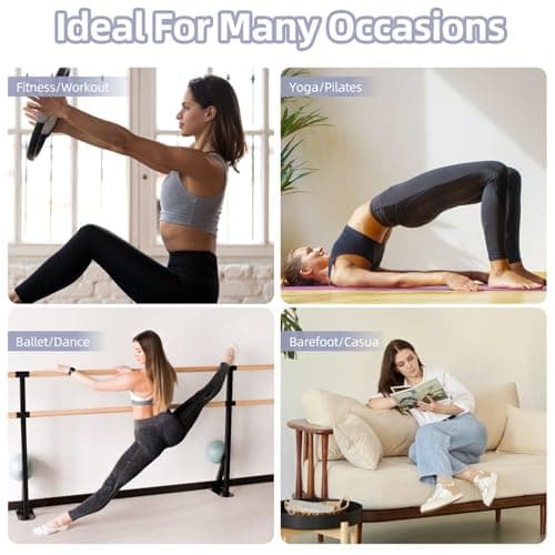 Shudyear 5 Pairs Non-Slip Yoga Socks, Grippy Socks for Women Non-Slip Grips & Straps, Ideal for Pilates, Barre, Barefoot Workout, Home Workout — view 5