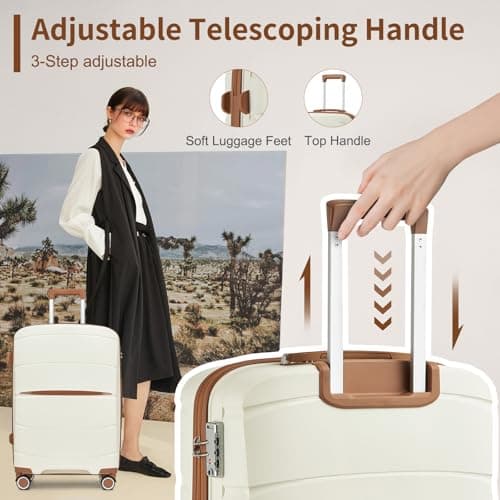 Kono 24 Inch Medium Hard Shell Suitcase PP Lightweight Travel Luggage — view 2