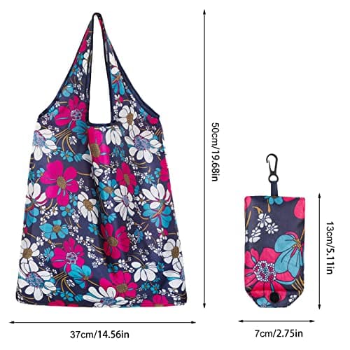 QINREN 4 Pack Foldable Reusable Shopping Bags — view 6
