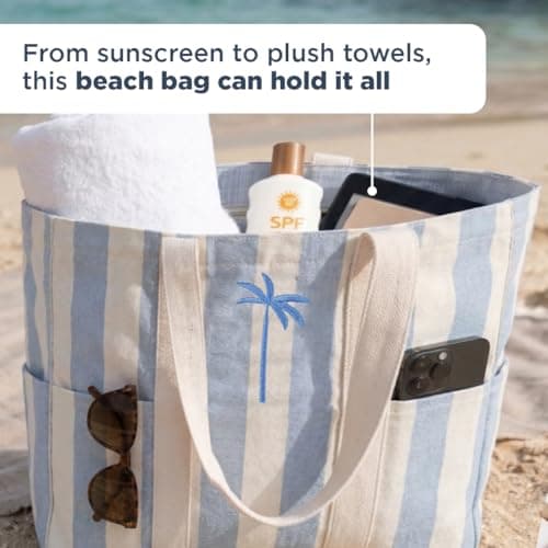 Folkulture Beach Bag For Women,Large Tote Bag With Compartments - (45X38) — view 4