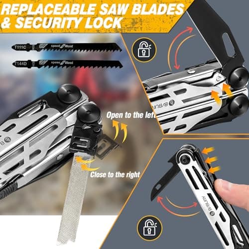 BIBURY Multitools, BI2045B Pro Multi Tool Foldable Pliers Screwdriver-Black — view 4