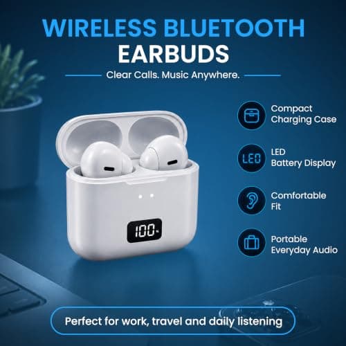 O’Bian 6-in-1 Phone Accessories Kit, 5000mAh Magnetic Power Bank, Wireless Bluetooth Earbuds, 20W Fast Charging UK Plug, USB-C Cable, Magnetic Charger, Travel Essentials for iPhone Samsung (Black) — view 4