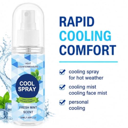 Peppermint Cooling Body Spray & Face Mist -, rapid coolness, travel size outdoor cooling gear,outside workers essentials for summer cooling stuff,keeping cool in hot weather outside (2pcs) — view 5