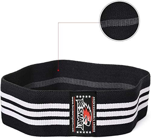 Resistance Bands (3 Pack) Booty Band Set Fabric Resistance Bands for Glutes, Hips and Legs Exercise and Fitness Yoga, Pilates, CrossFit, Sport, Physiotherapy and Recovery Men & Women (White Stripes) — view 2