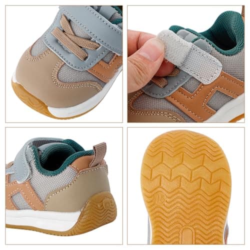 1-3 Years Baby Trainers Boys Girls First Walking Shoes Toddler Shoes Breathable Flexible Grey-B 5.5 UK Child — view 5