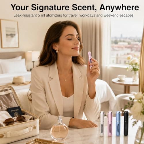 Livawnd 4pcs Perfume Travel Refillable, 5ml Travel Refillable Perfume Bottle Mini Dispenser Portable Sprayer for Outdoor Activity for Men Women (4 Colors) — view 6