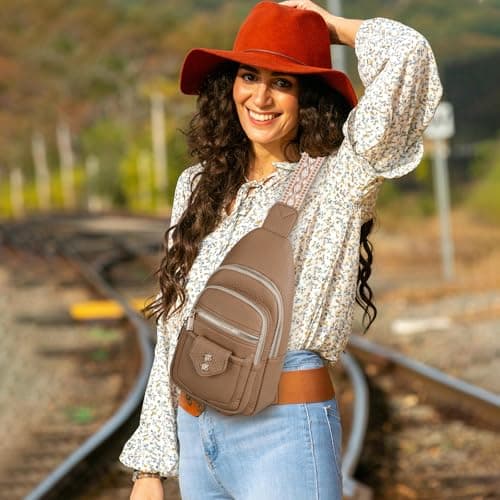 GAEKEAO Sling Bag Crossbody Bags for Women Vegan Leather Fanny Pack Chest Travel Anti Theft Purse Shoulder Bag Handbags Gifts — view 2