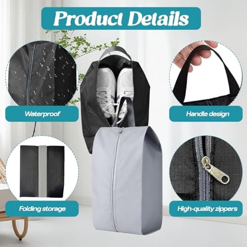 4 PCS Shoe Bags for Travel, 42x24x18cm Portable Shoes Storage Pouch — view 3