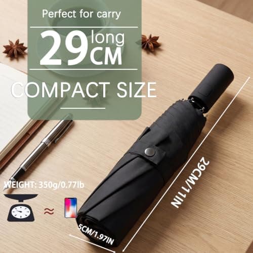 erised's bifrost Travel Folding Umbrella/Small Sun Protection for Suitcases Compact Pocket Umbrella for Women and Children/Automatic on and Off with Push Button/8 Ribs Outdoor UV Protection/Sun — view 2