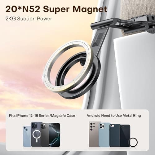 OMOTON TP02 360° Rotating for MagSafe Tripod, for Vlog, Gym, Travel, Black — view 3