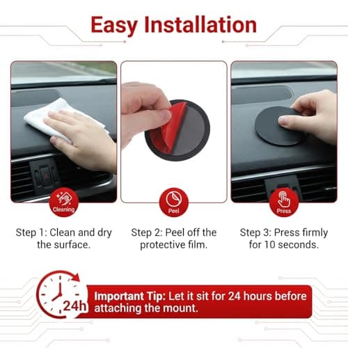 Alrhso 3 PCS Dashboard Sticky Pad Adhesive Pad for Phone Holder 3.15" Phone Holder-Pad Dashboard Pads Dash Pads for Camera Holders — view 4