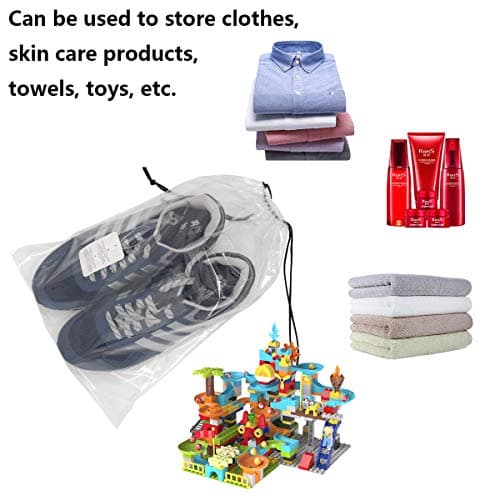 36 PCS Travel Transparent Shoe Storage Bags, Large Portable Clear Shoes Pouch Organizer with Drawstring Rope for Men and Women — view 6